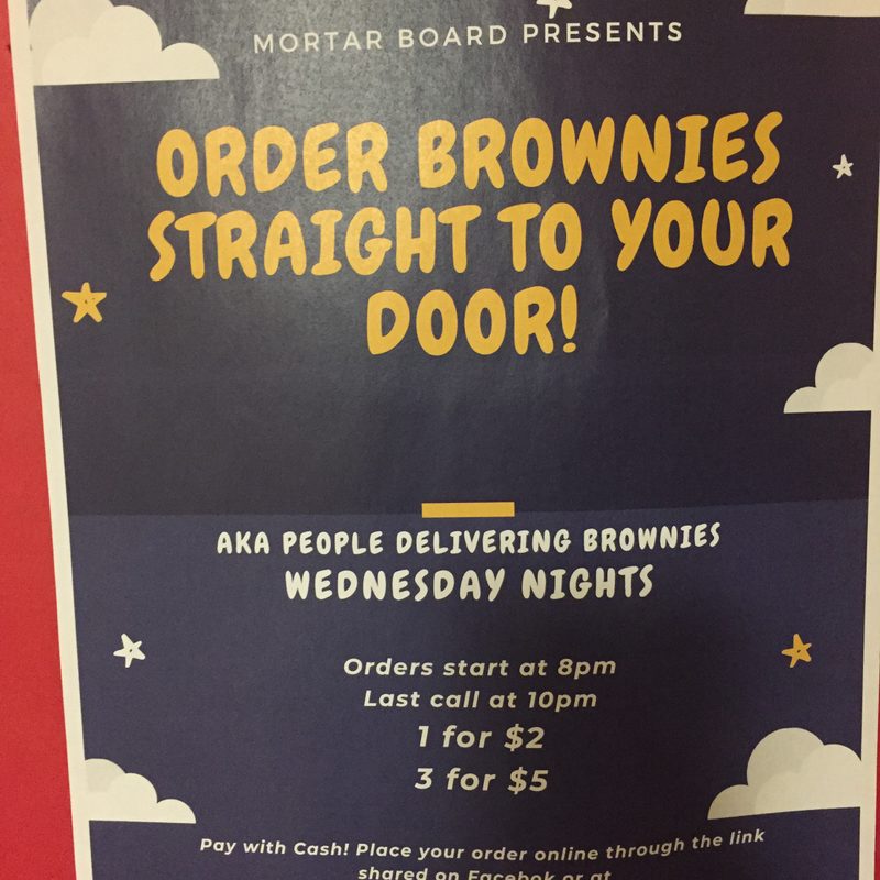 A poster about ordering brownies straight to your door