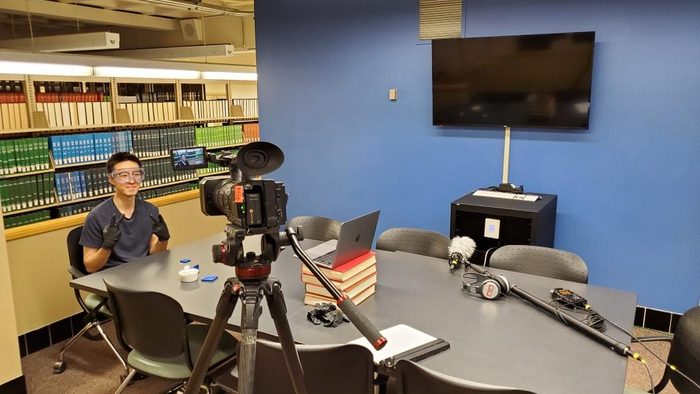 video equipment in a library