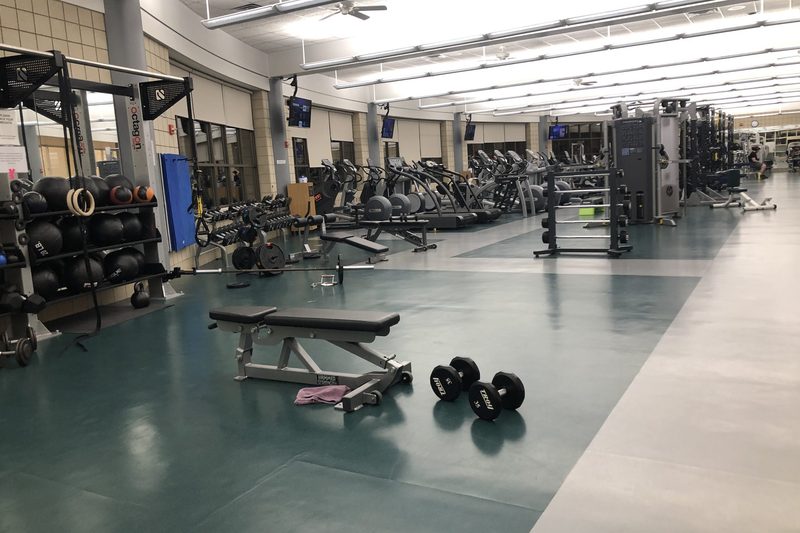 The weight/cardio room 