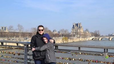 Aidan and his mom in Paris