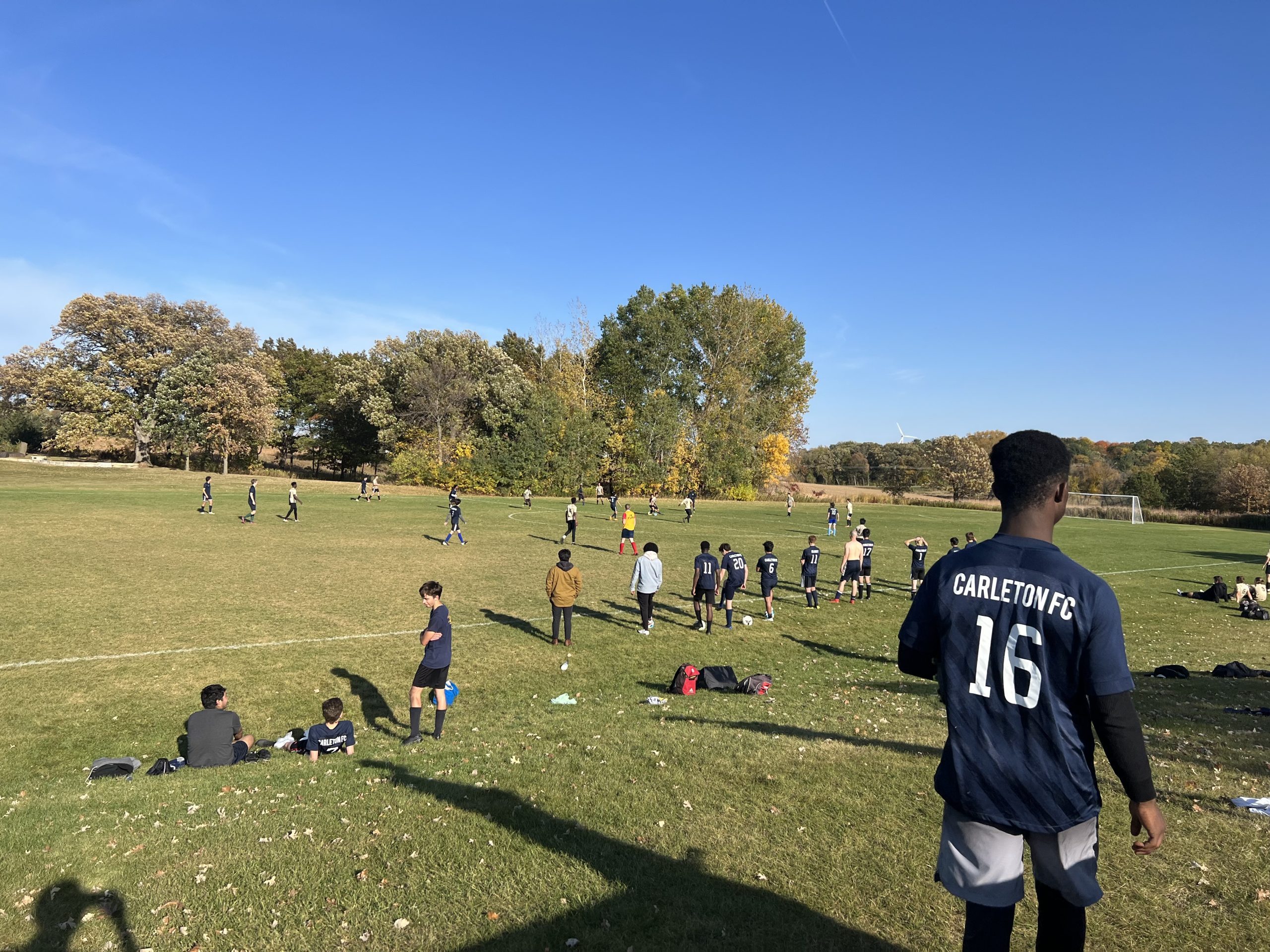 This point of the game was when St. Olaf was winning 1 - 0 