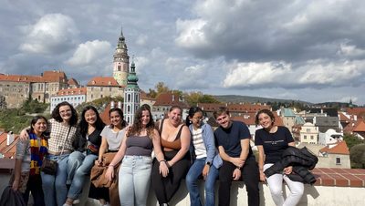 Students at Cesky Krumlov, Czech Republic