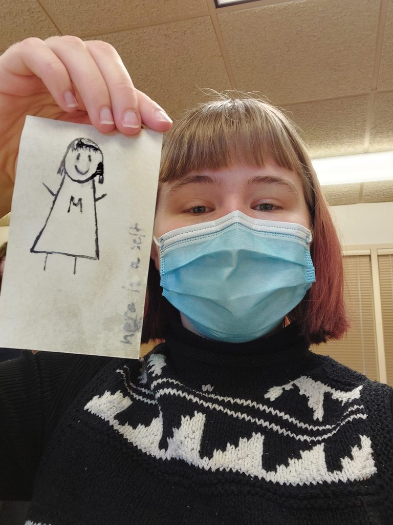 margie with a self-portrait