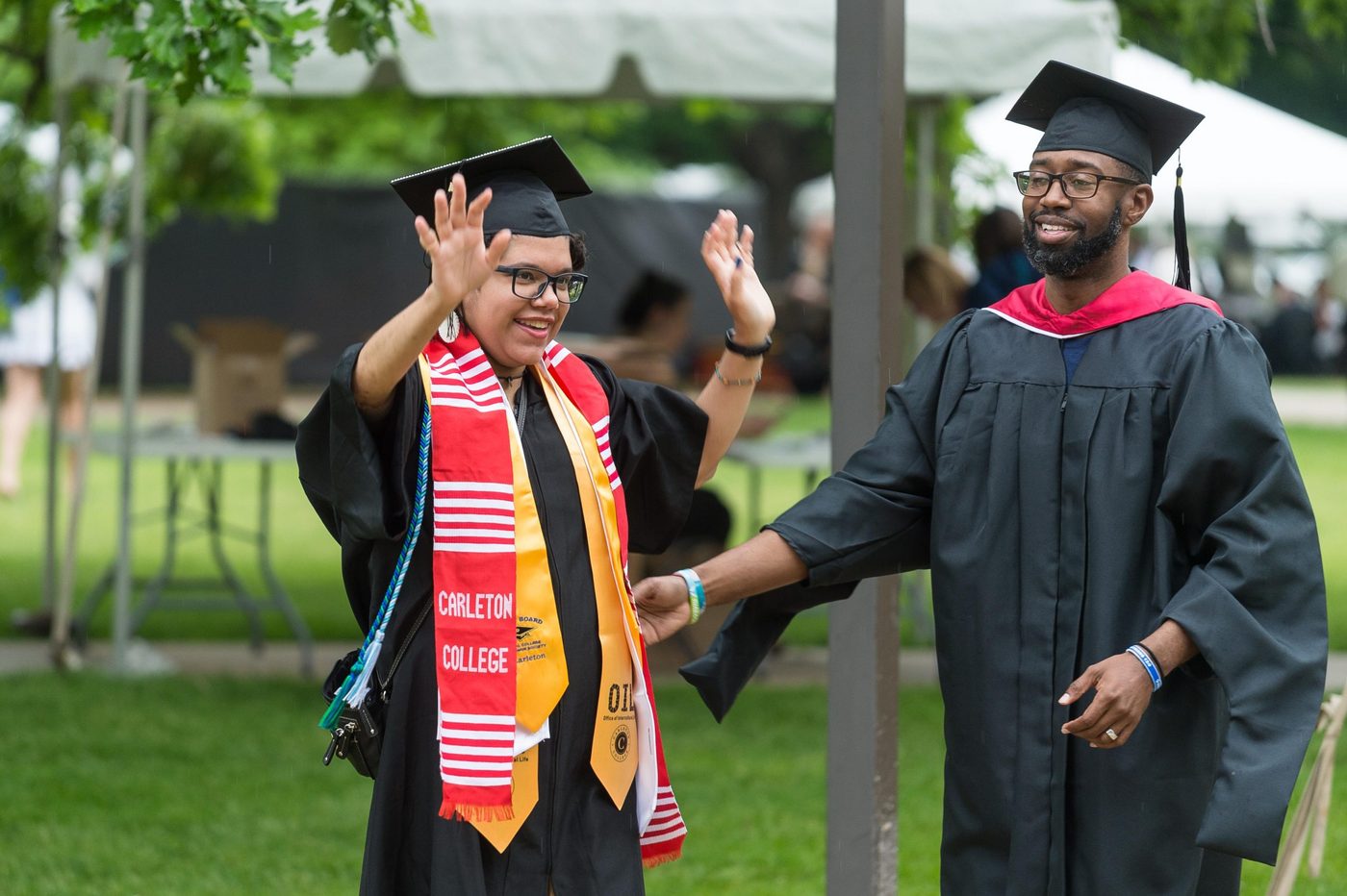 Two students at Commencement