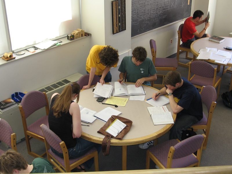 Students working in the Math Skills Center