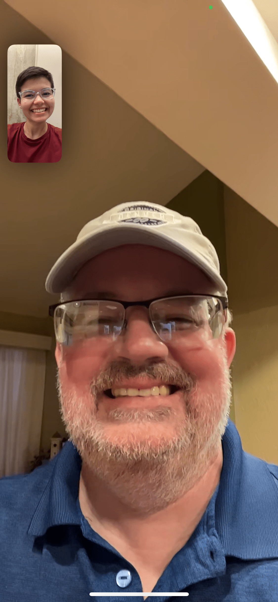 Student and her dad videocall on FaceTime