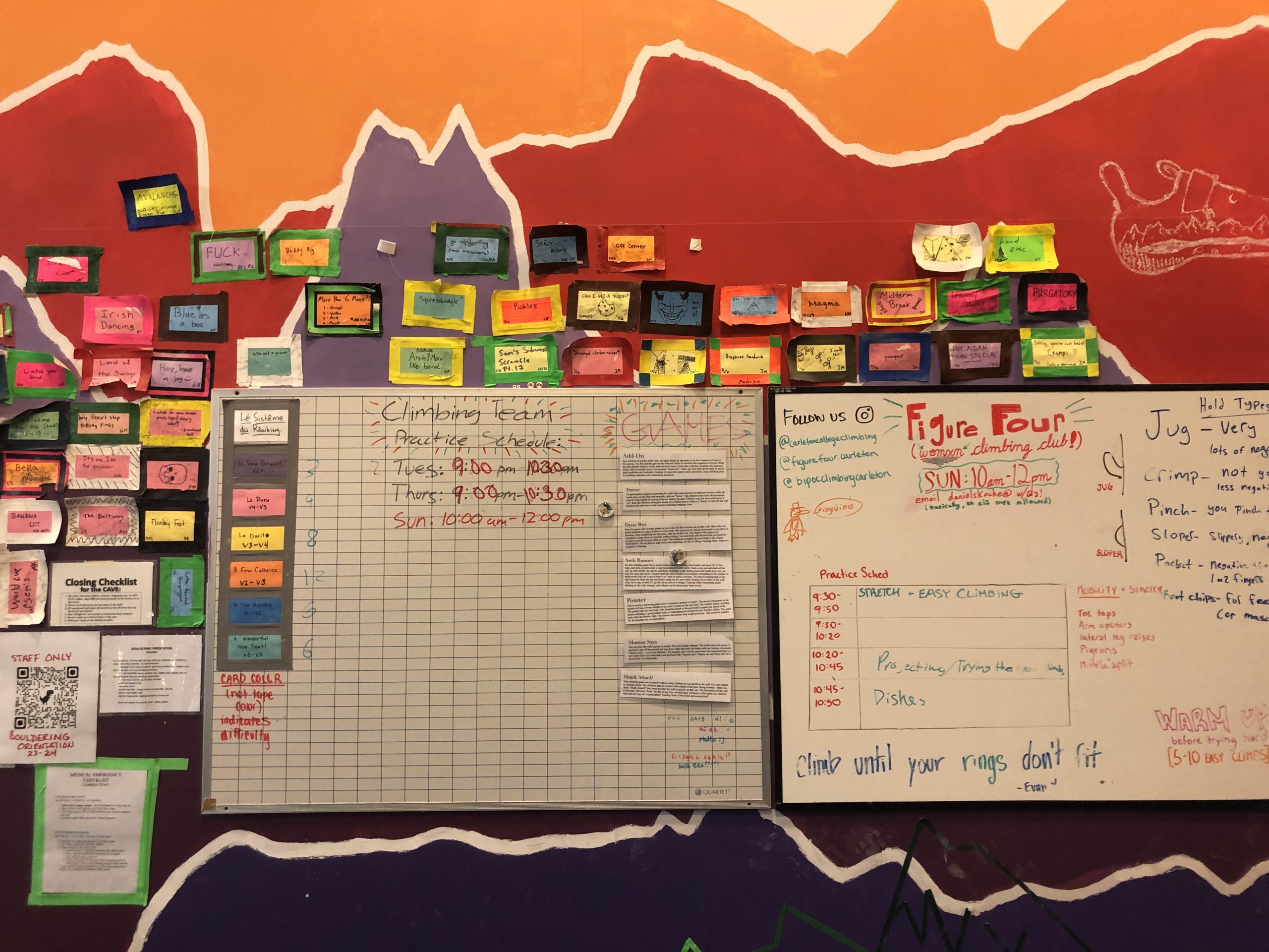 Wall with colored cards