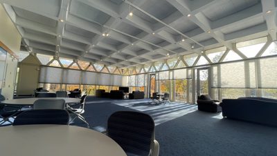 A panoramic view of the Goodhue superlounge.