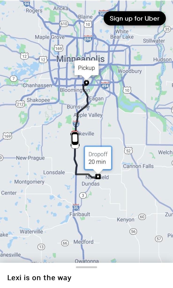 Screenshot of Uber Trip