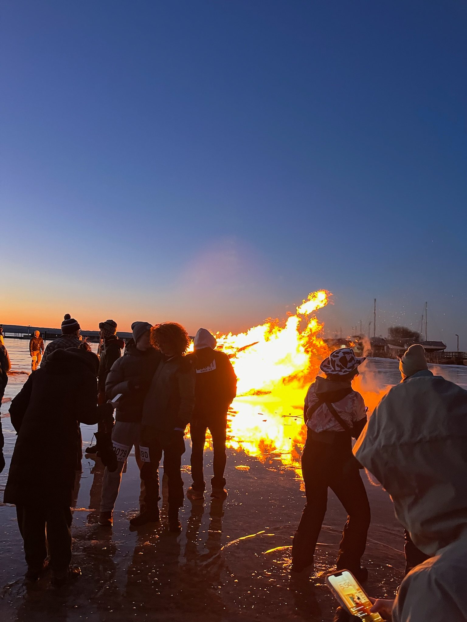 bonfire at book across the bay