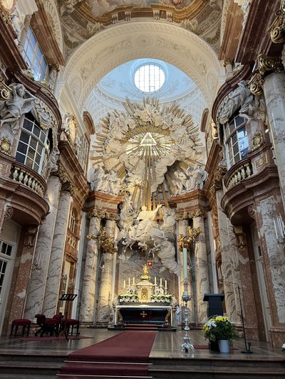Interior of Baroque style Karlskirche in Vienna