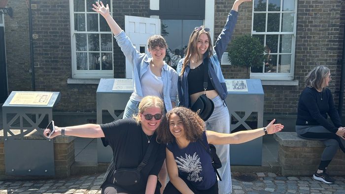 a group of girls posing