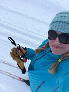 a girl skiing