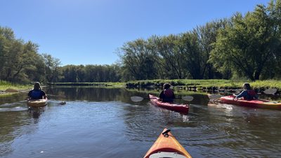 Canoeing on a river