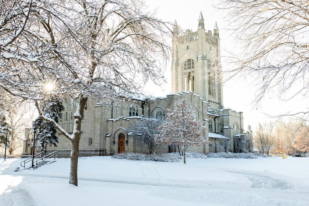 Carleton chapel in winter