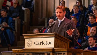 Person giving speech in chapel