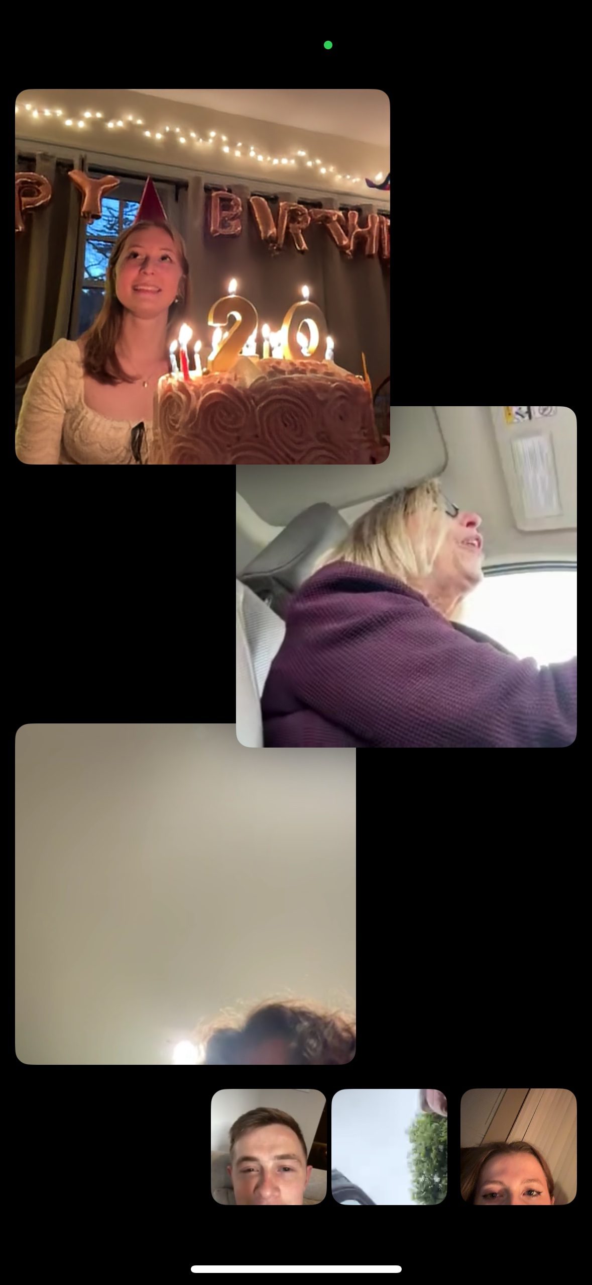 A facetime with a girl and her family