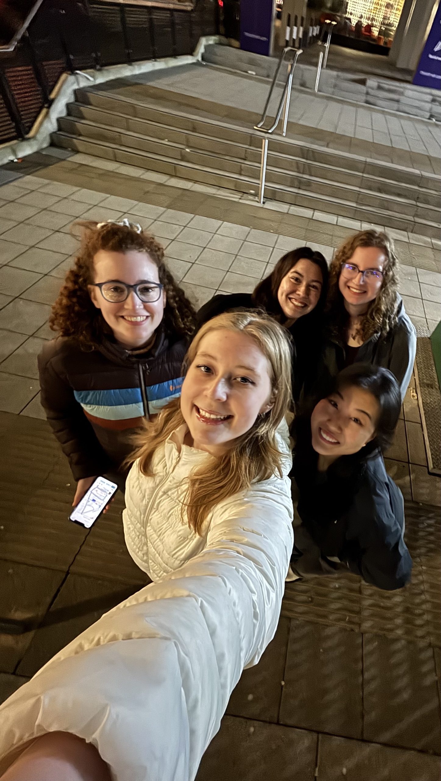 Five girls smiling at the camera