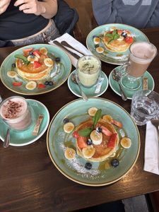 Pancakes and hot chocolate 