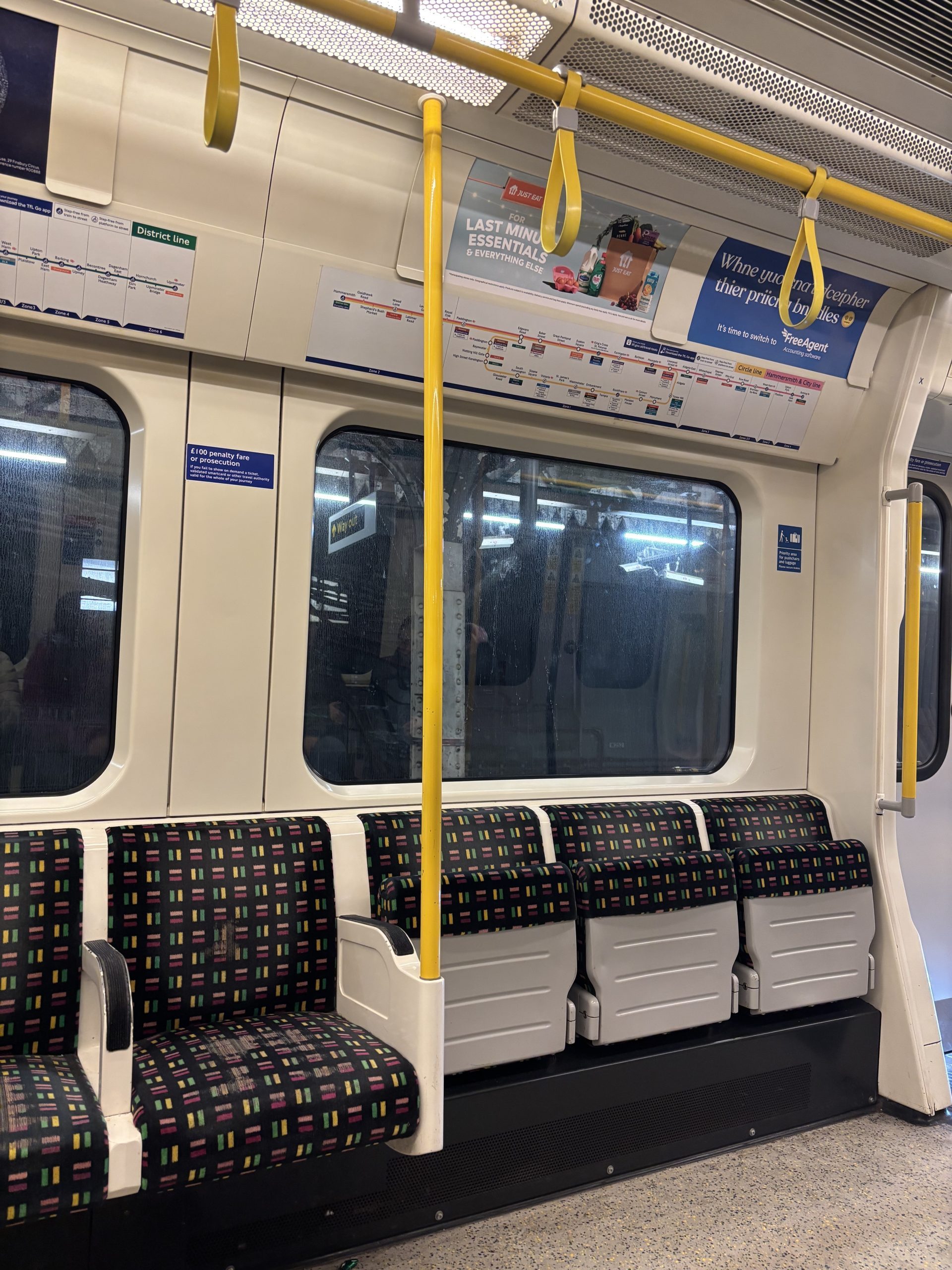 The tube being empty