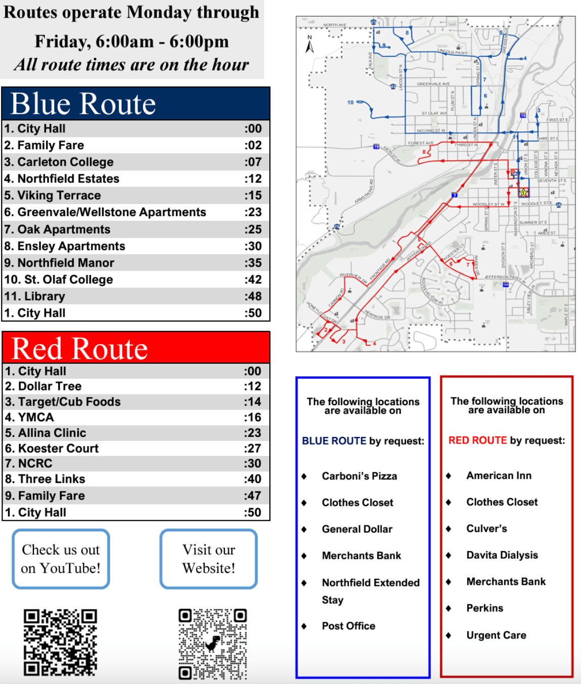 Northfield transit map