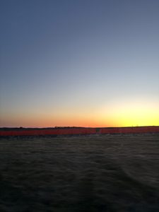 A sunset on the horizon