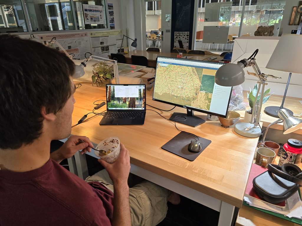 a geology student conducting research
