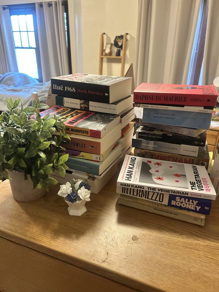 books on a desk