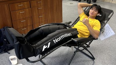 Nick preparing for practice