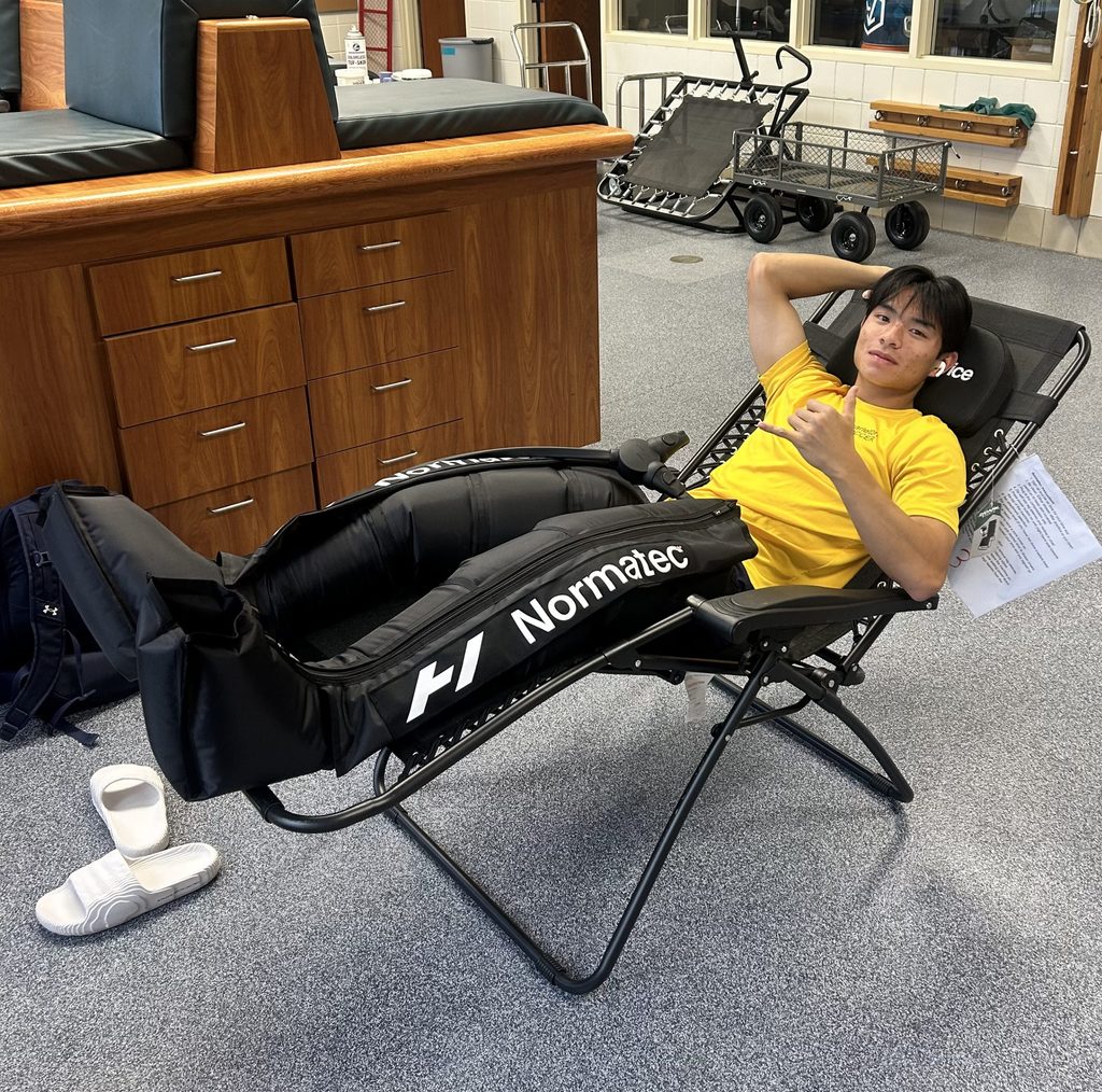 Nick preparing for practice