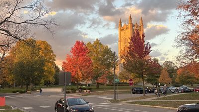 The chapel during fall