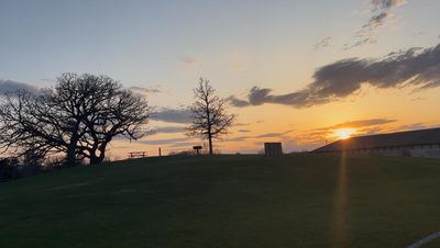 sunset over rec center from throaks