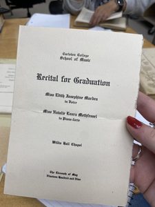 An old commencement paper from the archives