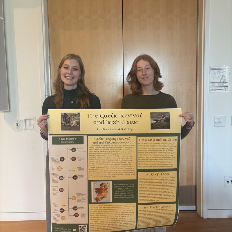 Two students holding up a poster