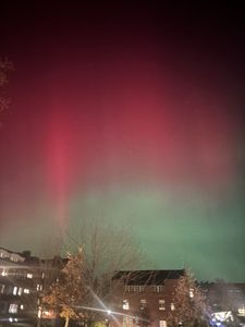 Green and Red northern lights over LDC