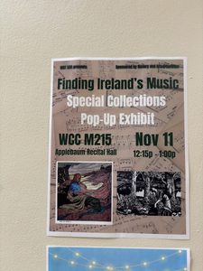 A poster for special collections exhibit this Tuesday