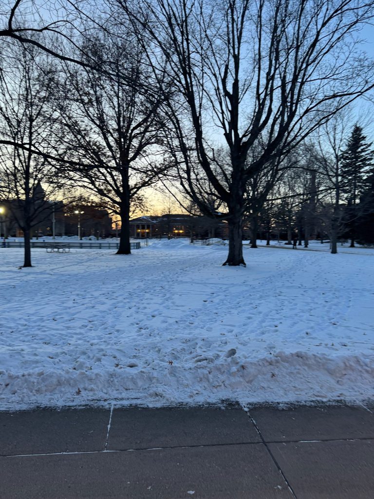 Campus in the snow
