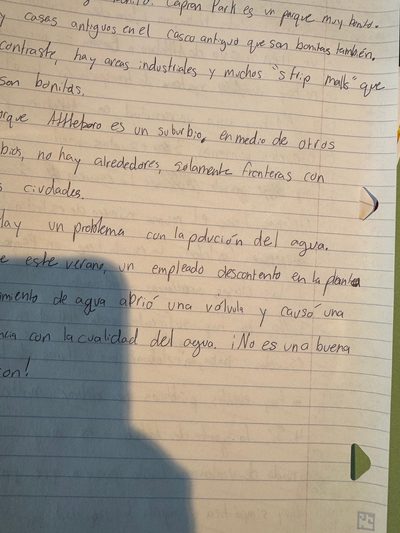 A handwritten page of Spanish