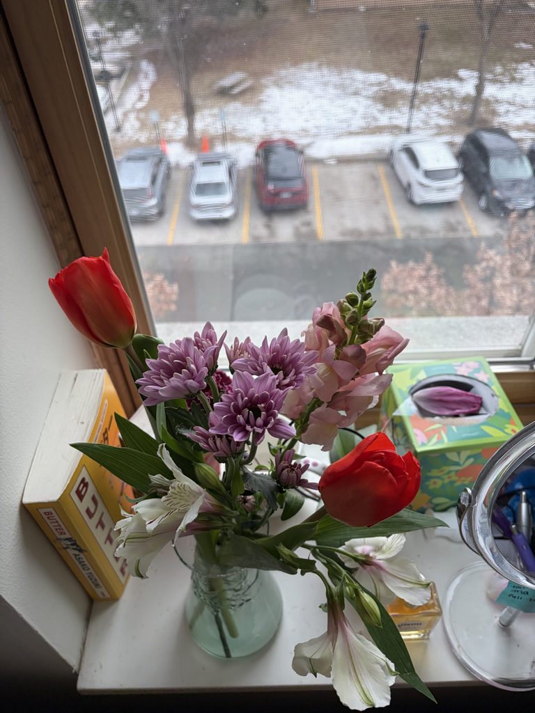 a bouquet of flowers