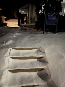 Steps to a building in the snow