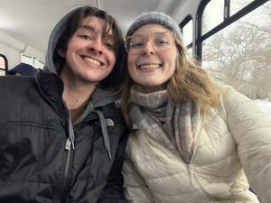 two students on the bus