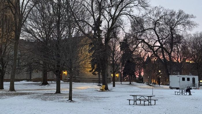 A snowy scene