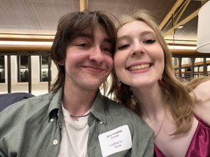 two students smiling