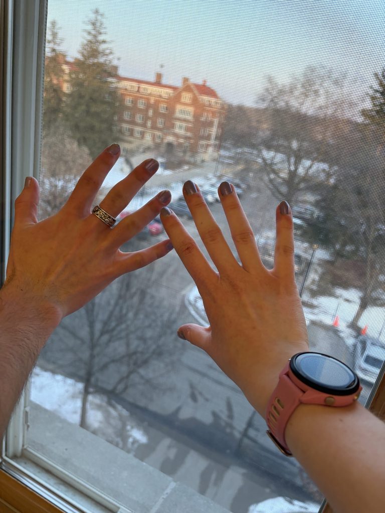 two ands with matching nail polish
