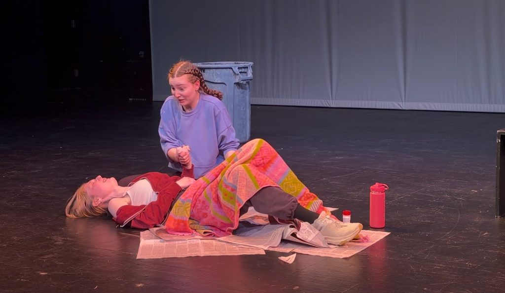 two girls onstage