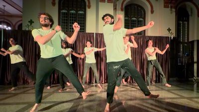 Synchrony dancers in great hall