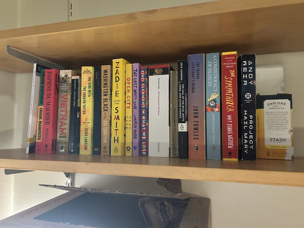 books on a bookshelf