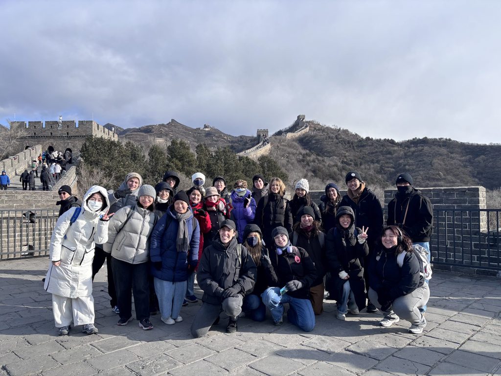 A group of students at the Great Wall of China