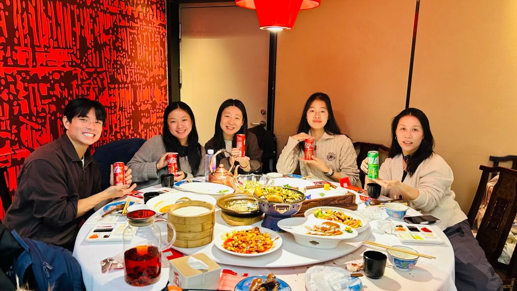 People at a dining table together