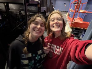two girls smiling